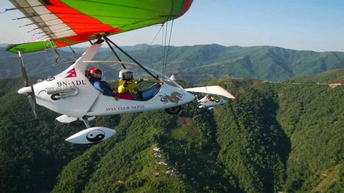 Ultralight flight in Pokhara