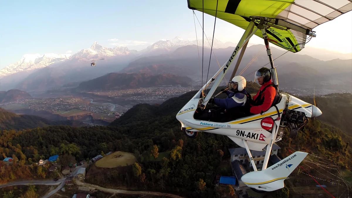 Ultralight flight in Pokhara