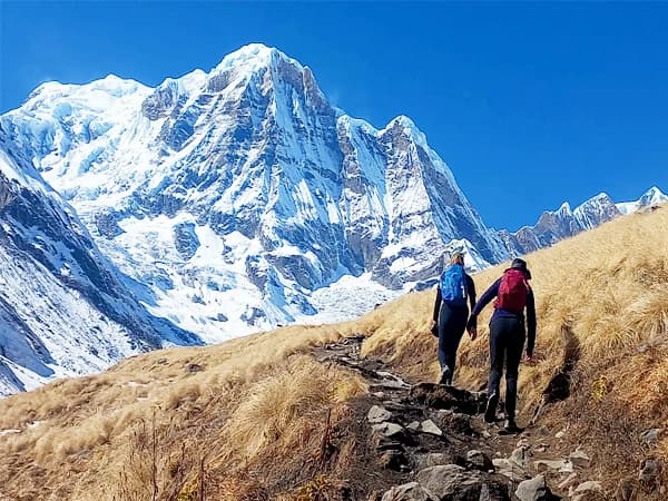 On the way to Annapurna Base Camp from Machhepurche Base Camp